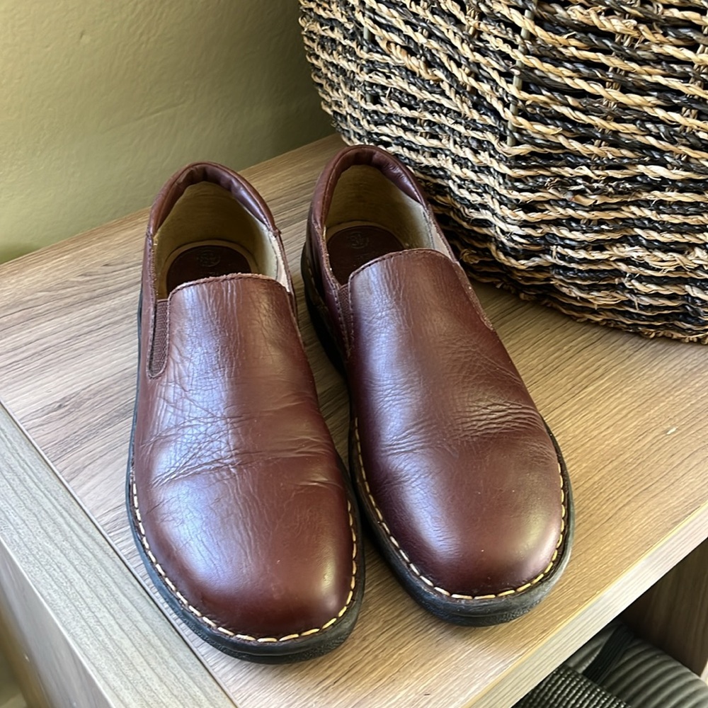 Leather Loafers Burgundy Size 8.5